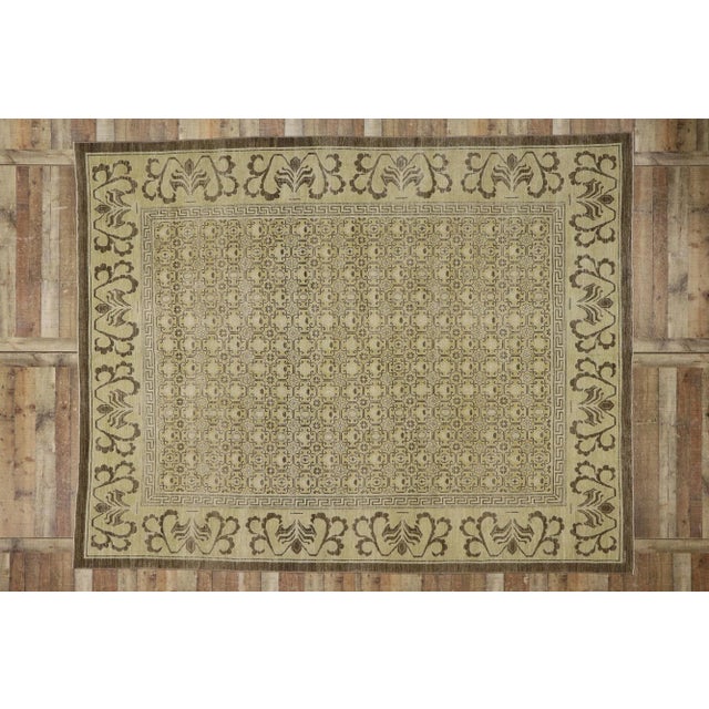 Tan Vintage Khotan Style Rug - 09'04 X 11'11 For Sale - Image 8 of 9