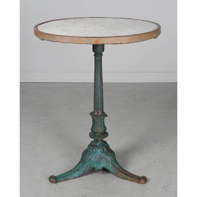 フランス アンティーク Cast Iron Round Bistro Table Antique French bistro table with cast iron base - Ruffier