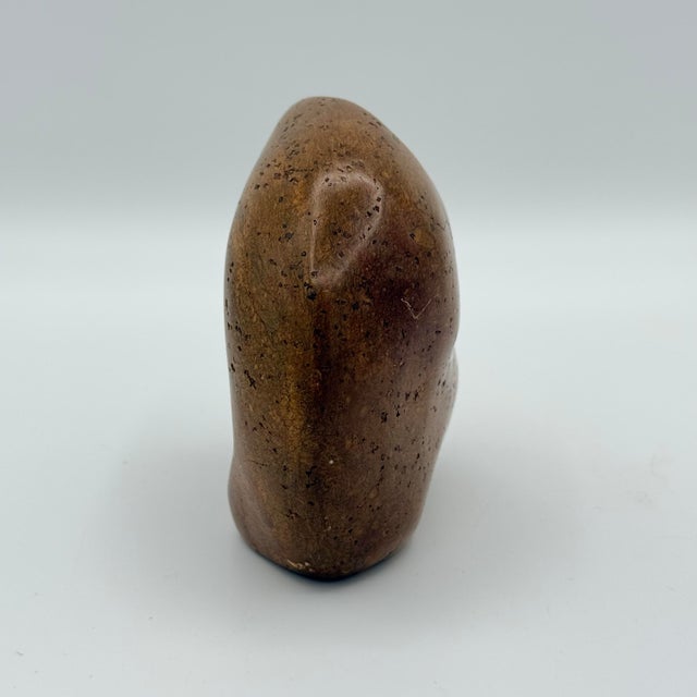 1970s Organic Modern Biomorphic Stone Bird Signed Sculpture, 4” For Sale - Image 5 of 8