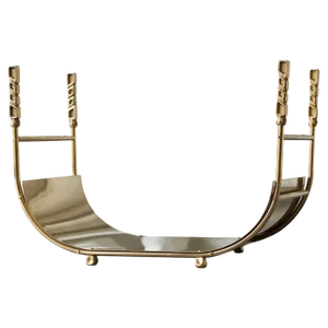 Mid-Century Sculptural Log Basket or Magazine Rack in Brass, 1960s