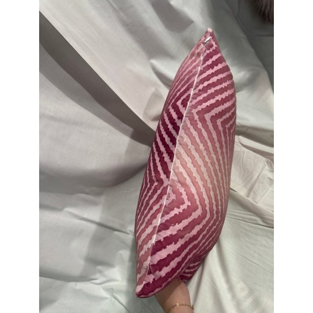 Chic velvet pillow with chevron/zig zag motif