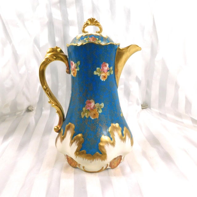 This is a L. Straus and Sons Limoges Chocolate Pot, Teapot or Coffee Pot in an unknown pattern. The L Straus and Sons...