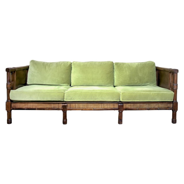 Vintage Broyhill Hollywood Regency Cane Sofa Chairish