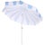 Metal Meze 9 Ft Crank Umbrella, Baby Blue Cabana Stripe/White Pole For Sale - Image 7 of 9