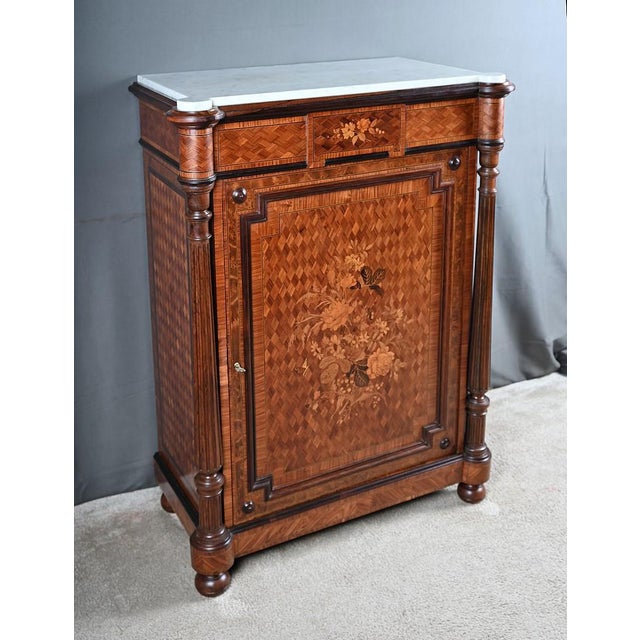 Napoleon III Buffet in Marquetry of Precious Woods, 1800s For Sale - Image 4 of 18