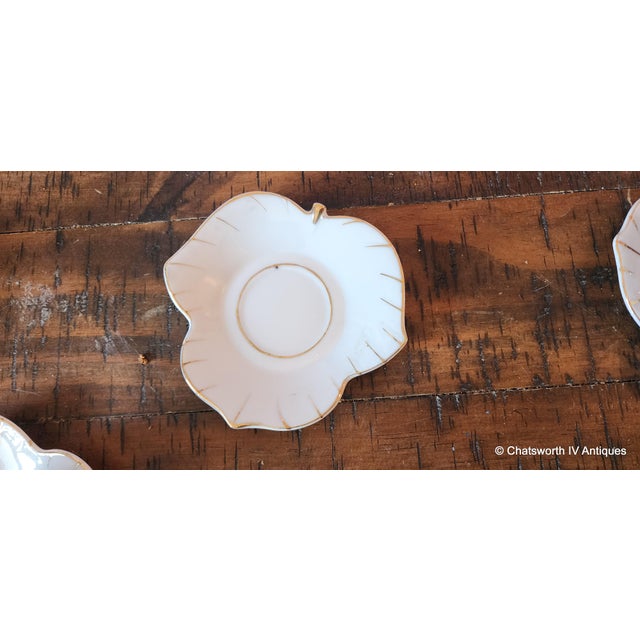 Set 8 Japanese Porcelain Lotus Shaped Demitasse Cups & Saucers, C1970s For Sale - Image 10 of 10