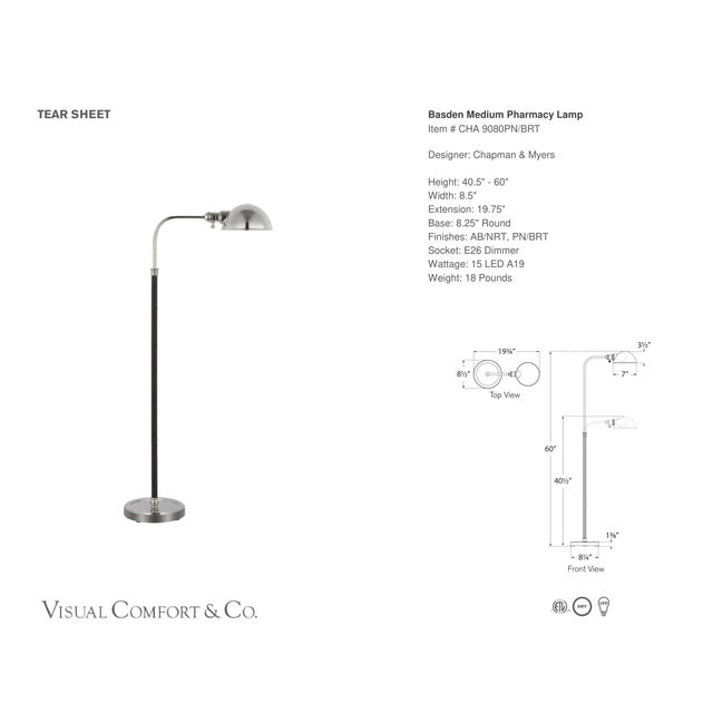 Chapman & Myers by Visual Comfort Signature Basden Medium Pharmacy Lamp in Polished Nickel and Black Rattan Designer:...