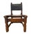 Pair of Vintage Spanish Brutalist Leather & Oak Accent Chairs For Sale - Image 11 of 13