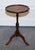 Vintage Brown Gold Leather Top Side Stand on Tripod Feet For Sale - Image 3 of 10