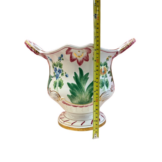 Chelsea House British National Trust Collection "Port Royal" Hand-Painted Italian Cachepot, C 1990 For Sale In Raleigh - Image 6 of 9