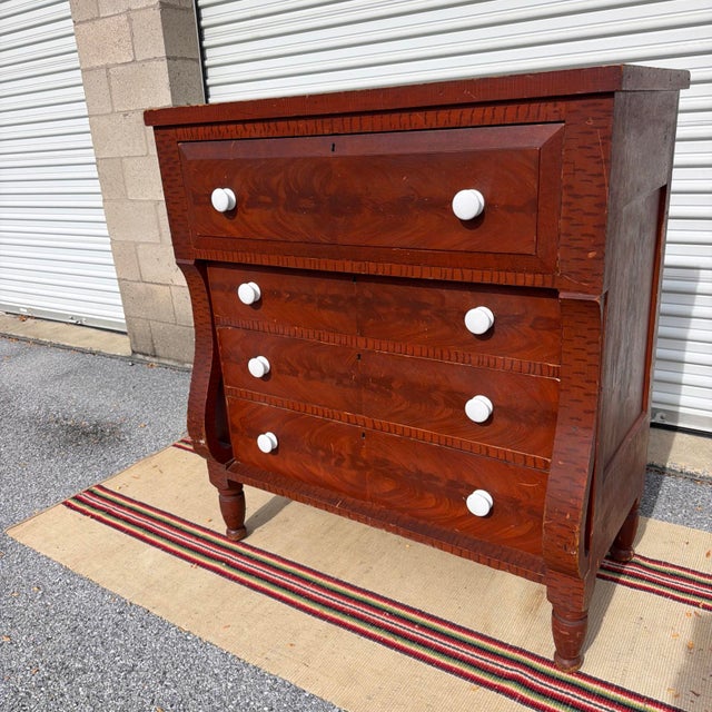 Antique Pennsylvania Grain-Painted Empire Chest of Drawers, Circa 1850s For Sale - Image 18 of 18