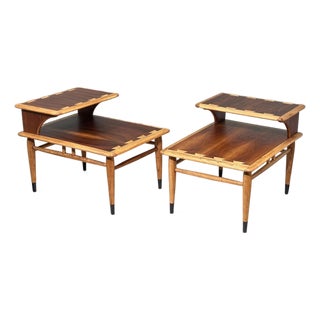 Restored Pair of Lane Acclaim Rectangular Step End Tables For Sale