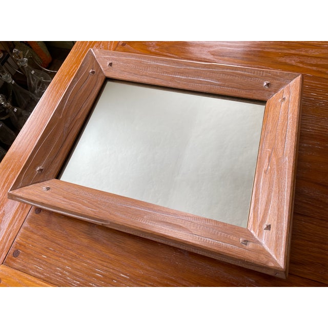 1960s Vintage 1963 A. Brandt Ranch Oak Small Mirror For Sale - Image 5 of 9