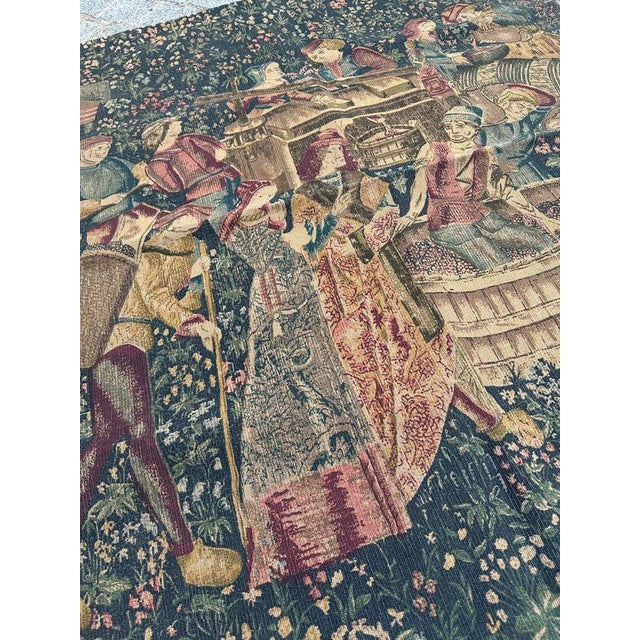 Vintage French Hand Printed Tapestry Vendanges Museum Design, 1960s For Sale - Image 15 of 18