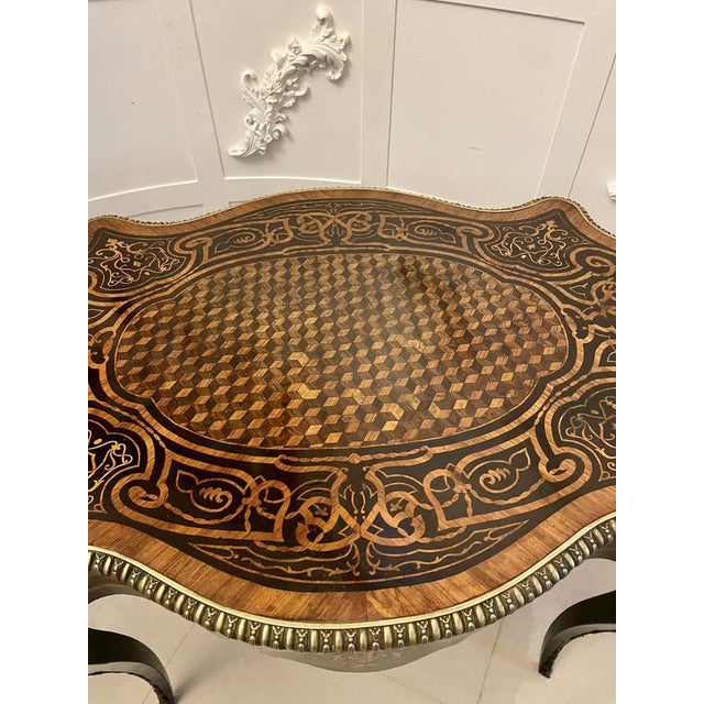 Victorian French Freestanding Marquetry and Parquetry Centre Table, 1860s For Sale - Image 6 of 18