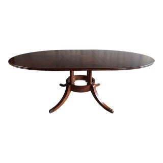 Vintage Early 21st Century Reproduction Federal Style Oval / Round Dining Table For Sale
