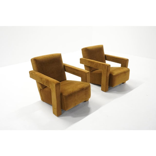 Brown Utrecht 637 Lounge Chairs by Gerrit Rietveld for Cassina, 1990s, Set of 2 For Sale - Image 8 of 10