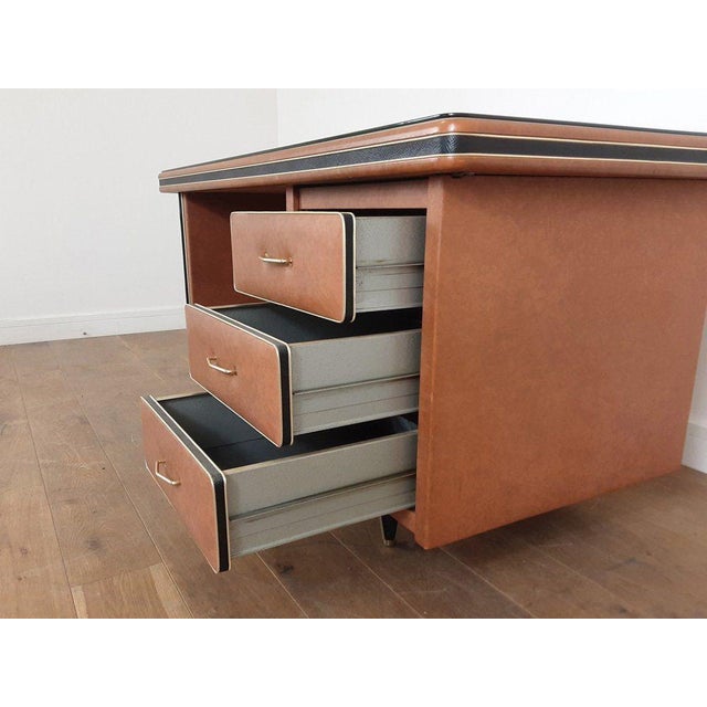 Black Mid-Century Italian Parchment Desk, 1970 For Sale - Image 8 of 18