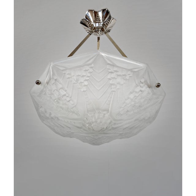 French Art Deco Pendant Light by Andre Neut 1930 France For Sale - Image 6 of 8