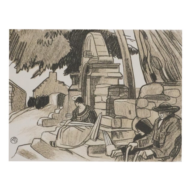 Mathurin Meheut, Rest After the Ceremony, 1937, Engraving For Sale