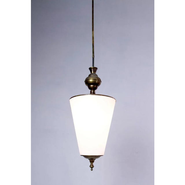 Mid Century Italian Opaline Pendant Lamp For Sale - Image 6 of 7