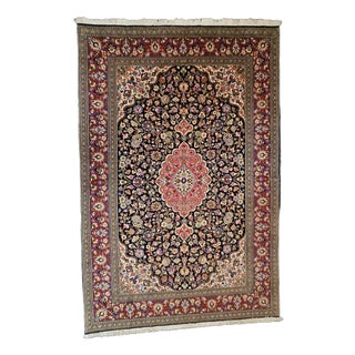 Vintage Hand-Knotted Qum Kurk Rug, 1980s For Sale
