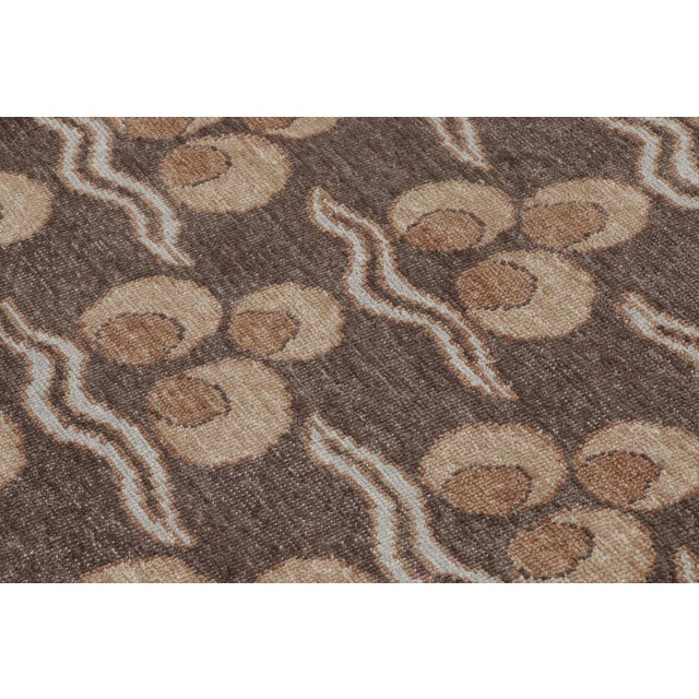 Modern Rug & Kilim's Distressed Runner Rug, Rich Brown With Chintamani Patterns For Sale - Image 3 of 7