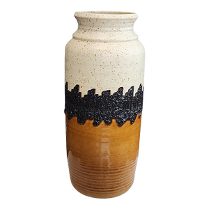 1960s Bay Keramik Large Zig Zag Pattern Vase