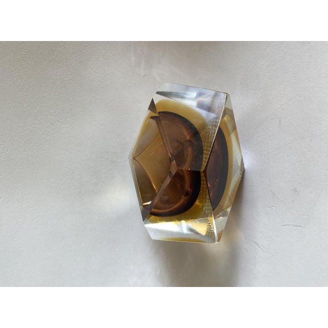 Flavio Poli Sommerso Faceted Murano Glass Ashtray attributed to Flavio Poli, Italy, 1960s For Sale - Image 4 of 9