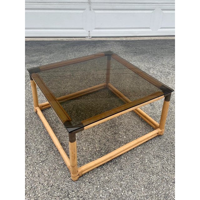 1960s Gabriella Crespi Style Bamboo Coffee Table For Sale - Image 5 of 8