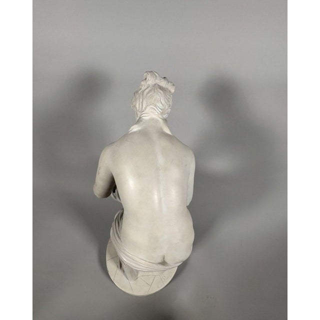 White Neoclassical sculpture of a Danaid, 19th century, 55 cm, white marble For Sale - Image 8 of 9