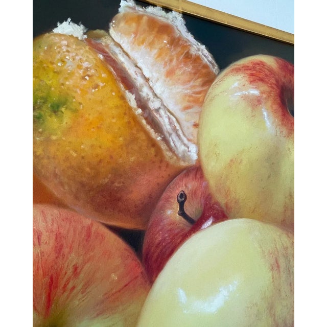 Mid 20th Century Large Ruben Franco Jaime Still Life Painting of Apples and Oranges For Sale - Image 5 of 11