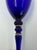 Glass Vintage Cobalt Blue Art Glass Goblets With Optical Swirl & Gilded Accents – Set of 2 For Sale - Image 7 of 7