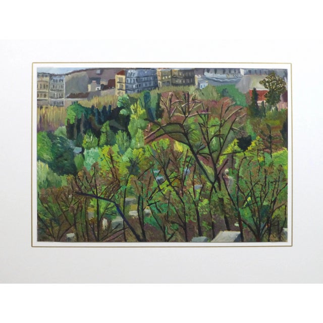 French Oil Landscape - City Park For Sale - Image 4 of 5