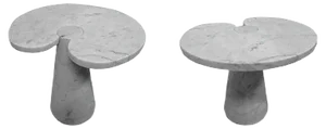 White Carrara Marble Eros Coffee Tables by Angelo Mangiarotti for Skipper, 1976, Set of 2