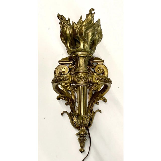 Masterpiece 19thc French Louis XV Massive Gilt Bronze Gas Converted Wall Sconce Signed by Maison E. Mottheau & Fils Paris. For Sale - Image 13 of 18