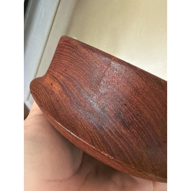 1960s MCM Scandinavian Style Wooden Salad Bowl Set**Cracks Noted/Decor Use Recommended** For Sale - Image 15 of 18