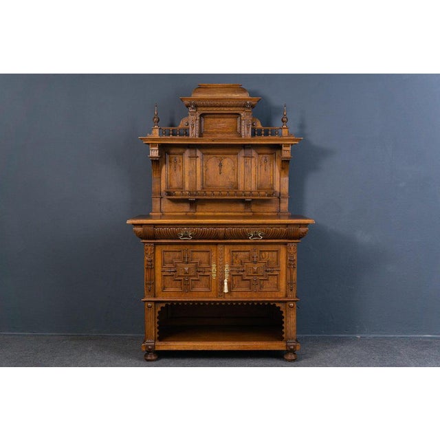 Object: Credenza/buffet Epoch & style: Wilhelminian period - second half of the 19th century Features - Pine body veneered...