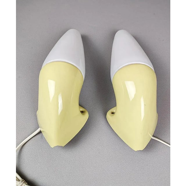 Mid-Century Modern Porcelain Bathroom Wall Lights by Sigvard Bernadotte for Ifo, 1950s, Set of 2 For Sale - Image 3 of 11
