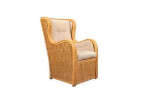 Vintage Italian Wicker Lounge Armchair
