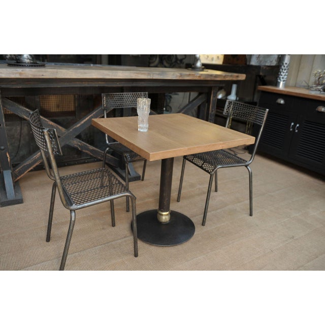 Vintage Oak Bistro Table, 1960s For Sale - Image 4 of 12