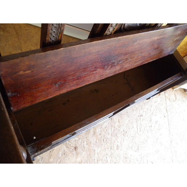 Antique Renaissance Bench with Carved Figure, 1880 For Sale - Image 14 of 18
