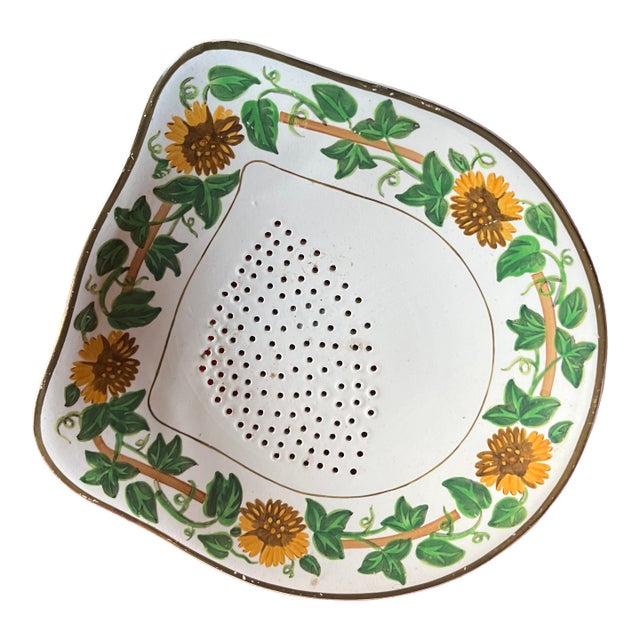 Antique 19th Century Creamware Dairy Skimmer or Strainer for Cream For Sale