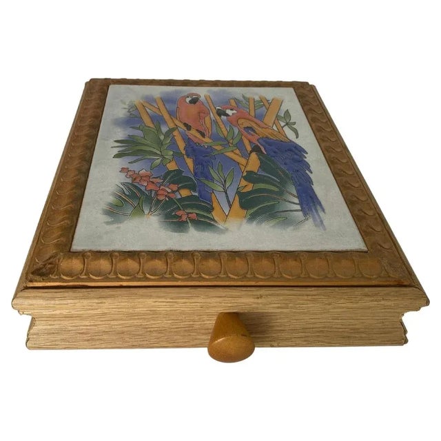 Ceramic Center Table or Trivet with a Wood Box, France, 1960s For Sale - Image 13 of 13