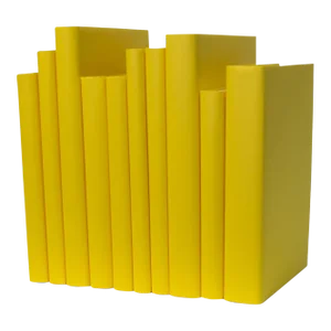Decorative Books - Saffron Oversized Paper Wrapped Book Bundle - 1 Foot of Yellow Books