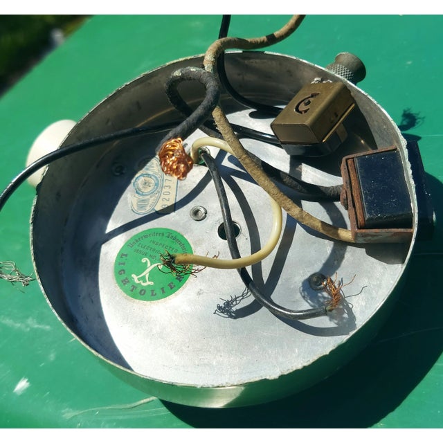 Lightolier White and Gold Pair Atomic Wall Sconces, 1950 -1960s. Excellent condition. Gerlad Thurston by Lightolier. All...