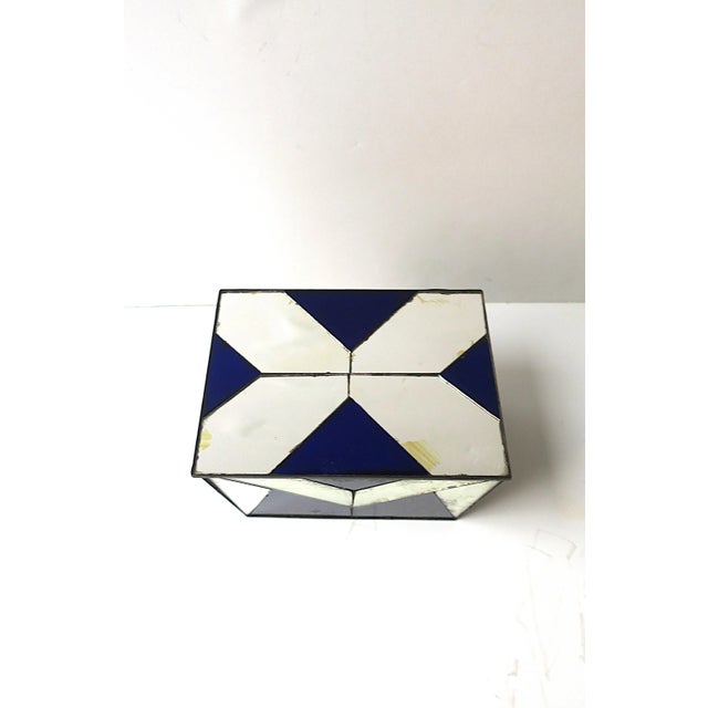 Art Deco Blue Glass Box For Sale - Image 9 of 12