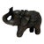 Vintage Dark Brown Metal Elephant Trunk Up Accent Figure For Sale
