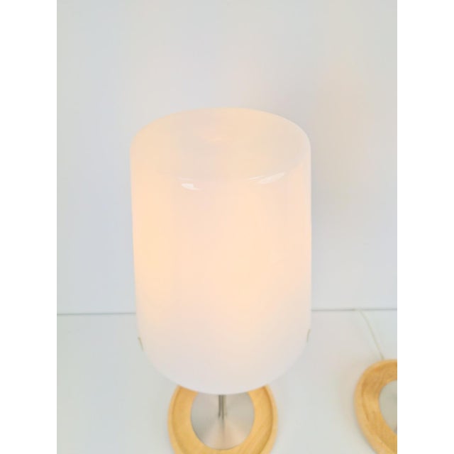 Vintage Basisk Table Lamp in Birch and Glass by Wiebke Braash for Ikea, 2000s, Set of 2 For Sale - Image 6 of 11