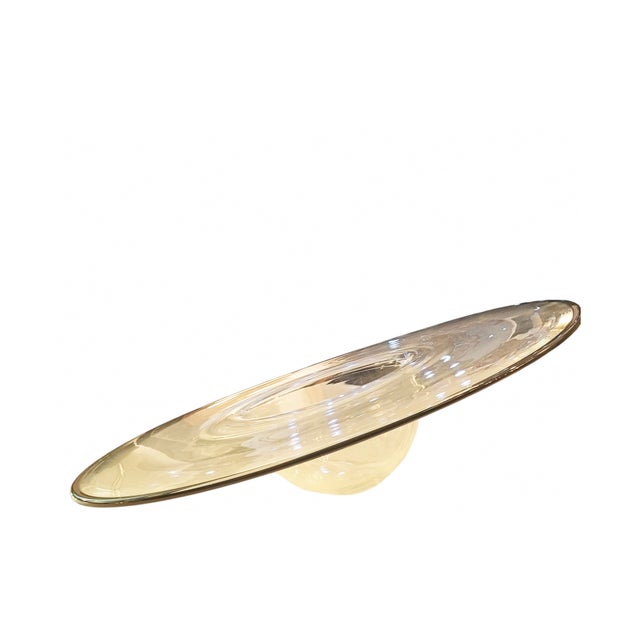 Large Hat-Shaped Centrepiece Plate in Clear Murano Glass, Italy, 1960s For Sale - Image 9 of 9